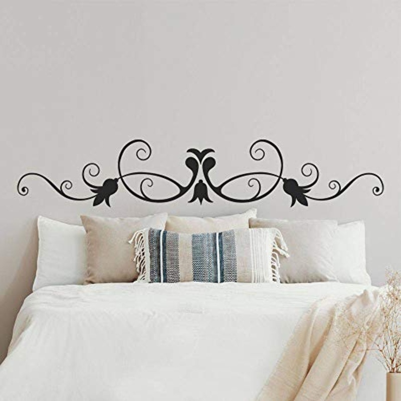 T-MK452 – Adesivi per testiera del letto, 26 x 140 cm, colore: Nero