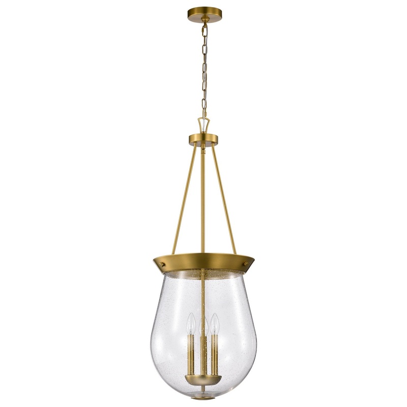 Three Light Pendant from the Boliver Collection in Vintage Brass Finish by Nuvo Lighting