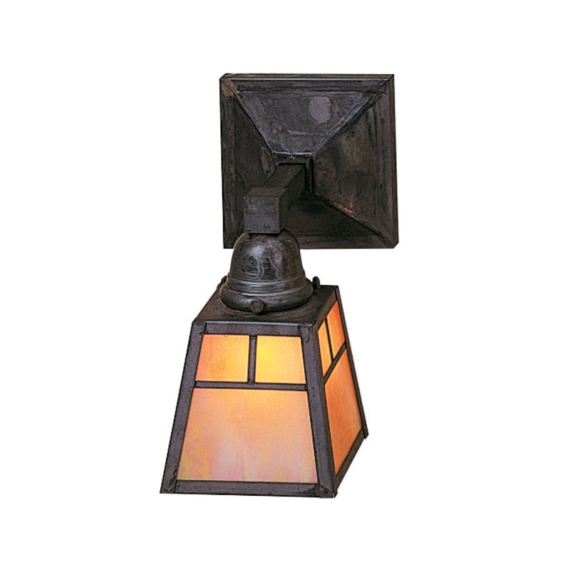 Arroyo AS-1TGW-MB A-Line One Light Wall Mount Mission Brown