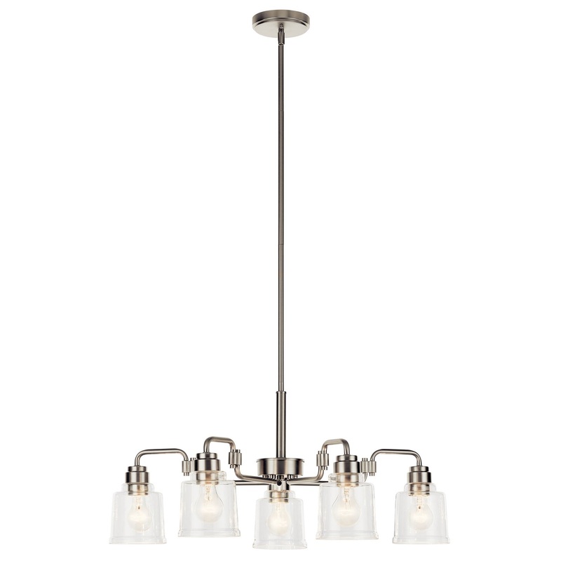Kichler 52398NI Five Light Chandelier, Nickel Textured