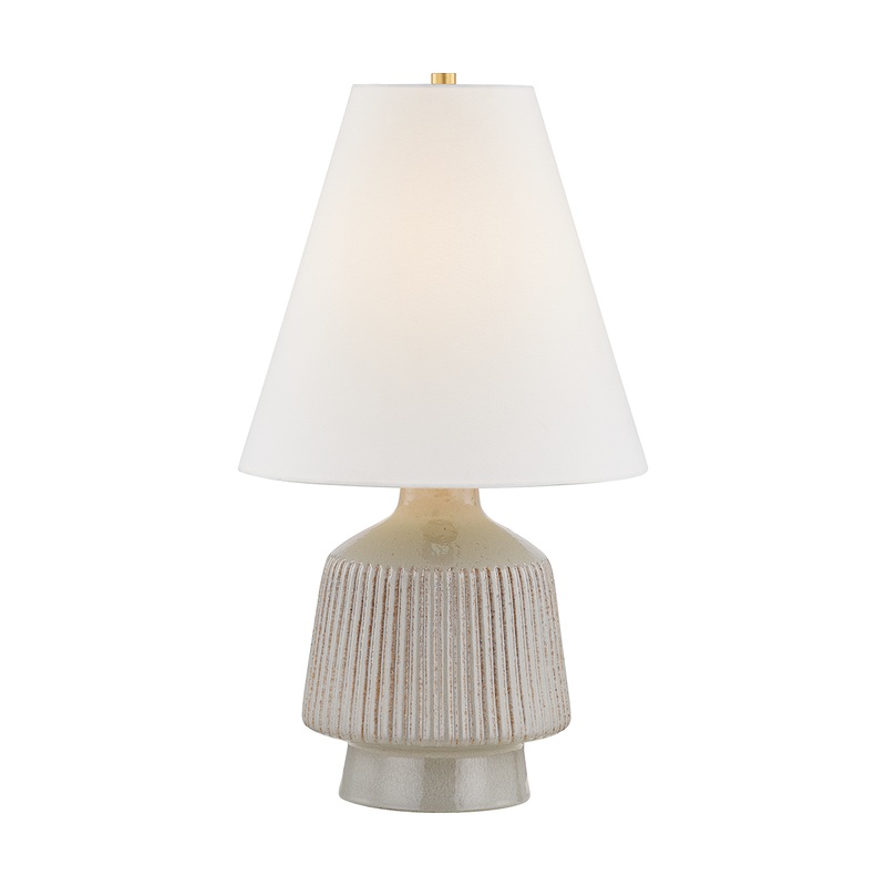 King 1-Light Table Lamp Aged Brass/Ceramic Coccon