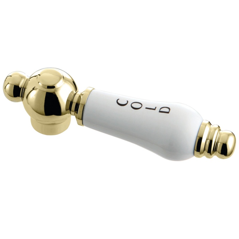 KSH3952PLC Cold Porcelain Lever Handle, Polished Brass