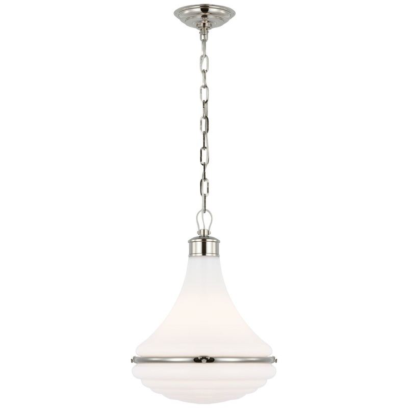 LED Pendant from the Wesley Collection in Polished Nickel Finish by Visual Comfort Signature