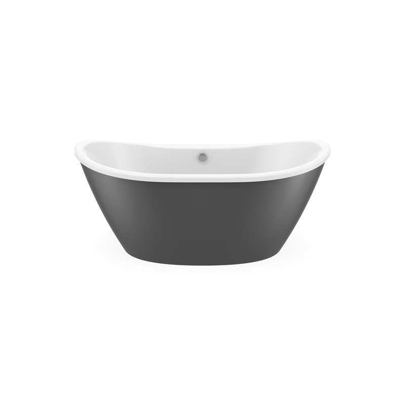 MAAX 106192-000-002-126 Delsia 6032 AcrylX Freestanding Center Drain Bathtub in White with Thundey Grey Skirt