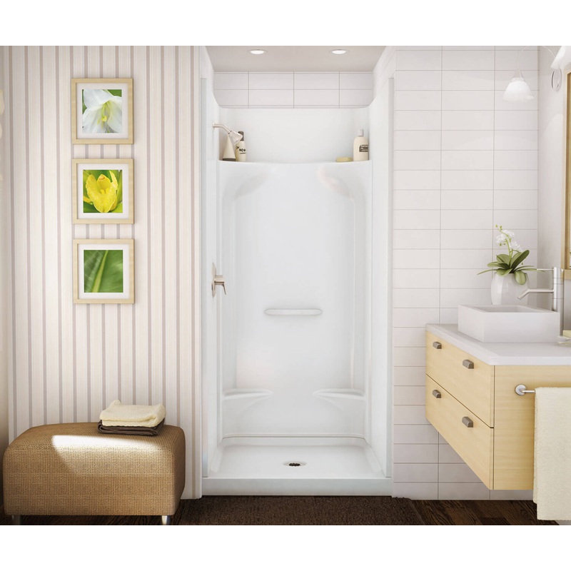 MAAX 145025-000-002-593 KDS 3636 AFR AcrylX Alcove Center Drain Four-Piece Shower in White