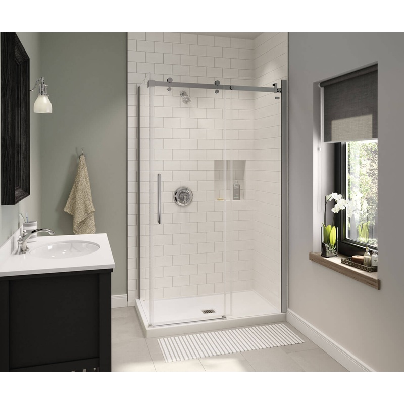 MAAX 420029-503-001-000 B3X 4836 Acrylic Corner Right Shower Base with Center Drain in White