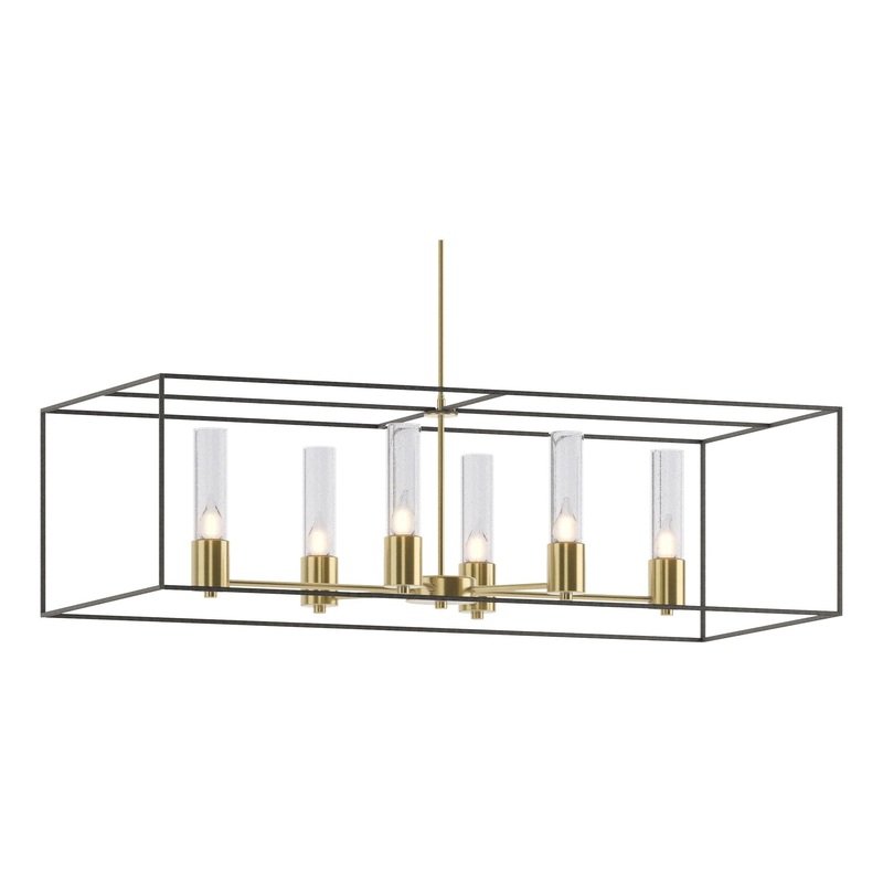 Portico Pendant Modern Brass Natural Iron Seeded Clear Glass (II)