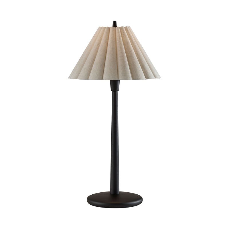 Scallop Table Lamp Black Wood