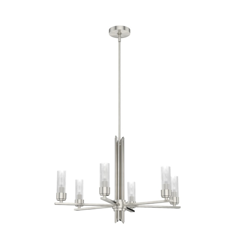 Six Light Chandelier from the Gatz Collection in Brushed Nickel Finish by Hunter