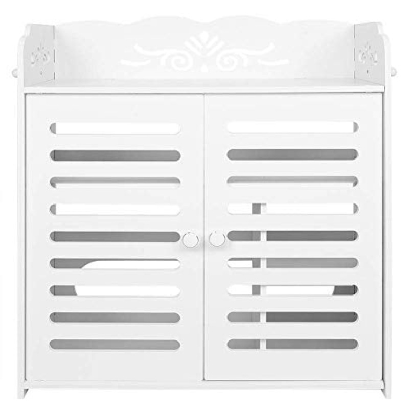 Wyxy 4 Ripiani Mobile scarpiera Armadio Mobile Multiuso mobili Stile cieco per Bagno Comodino credenza Moderna per Ingresso Soggiorno Camera da Letto, Bianco