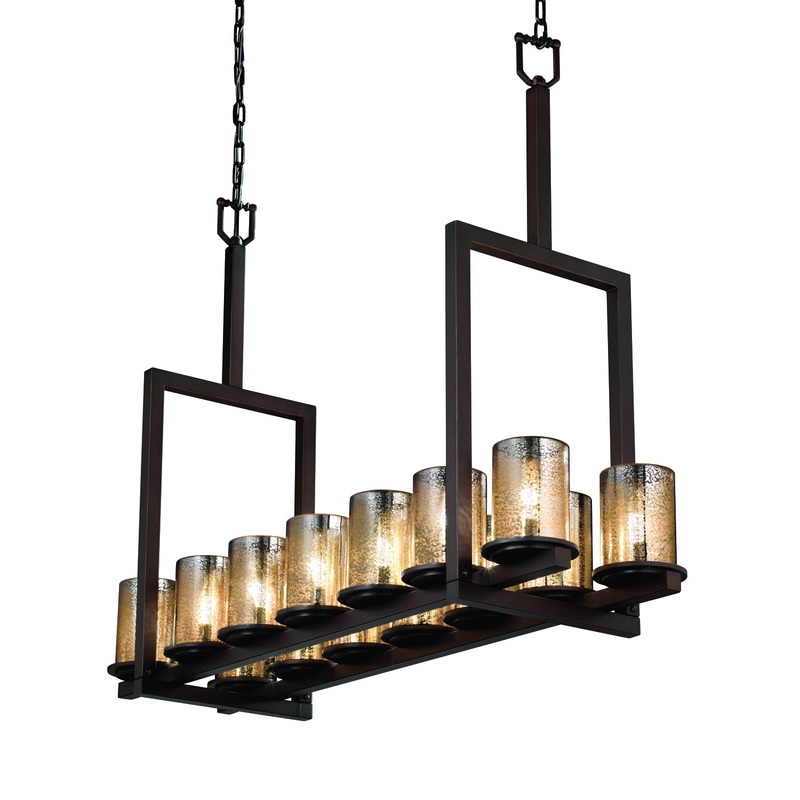 14 Light Chandelier from the Fusion Collection in Dark Bronze Finish by Justice Designs