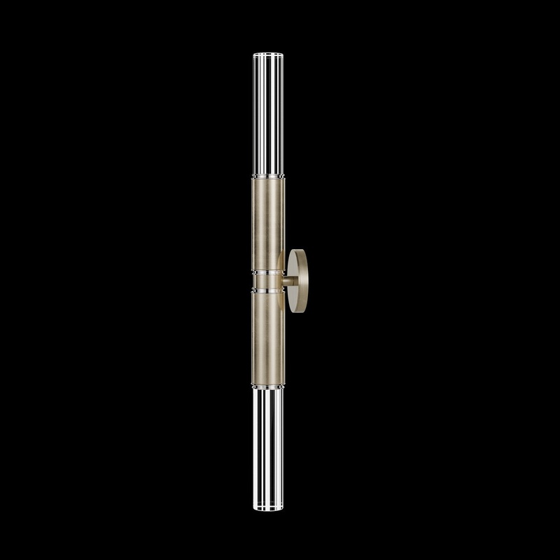 Antonia 34″H Sconce Soft Gold Leaf/Nickel/No Skin