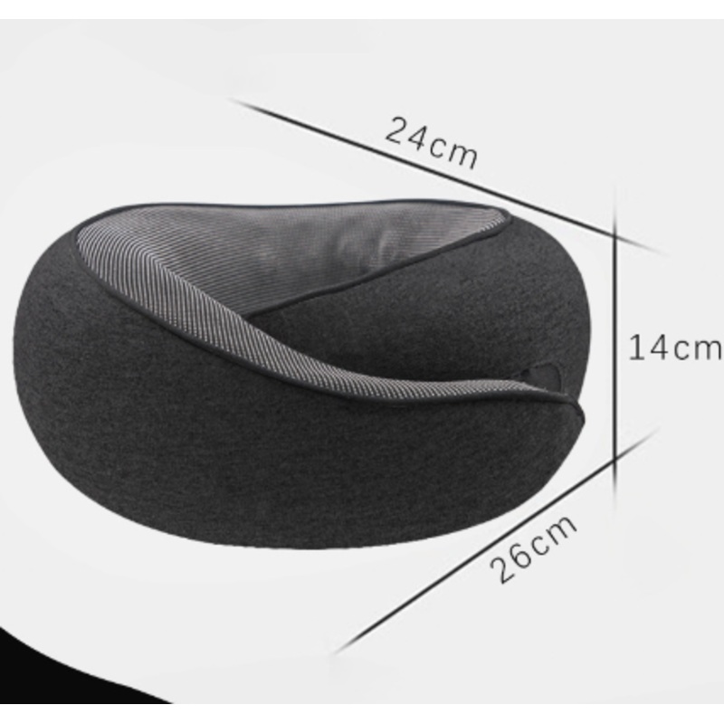 Black Ergonomic Memory Foam Travel Neck Pillow – U-Shaped Support for Naps & Journeys