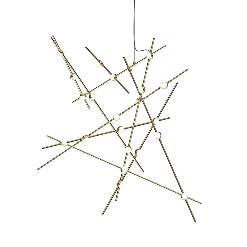 Constellation Aquila Major Satin Brass with White Optical Acrylic 2700K 10′ Adjustable Cord/Cable