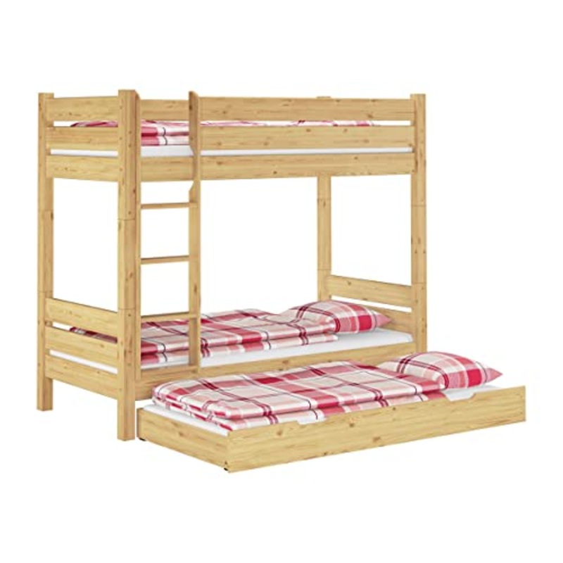 Erst-Holz Letto a Castello Anche per Adulti 90×200 con materassi e cassettone 3 Letto 60.16-09T100MS7M