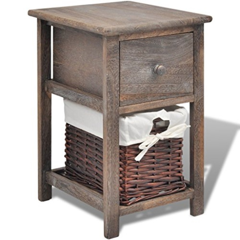 Festnight Comodino Shabby/Armadietto Laterale con cassetti Chic Marrone in Legno