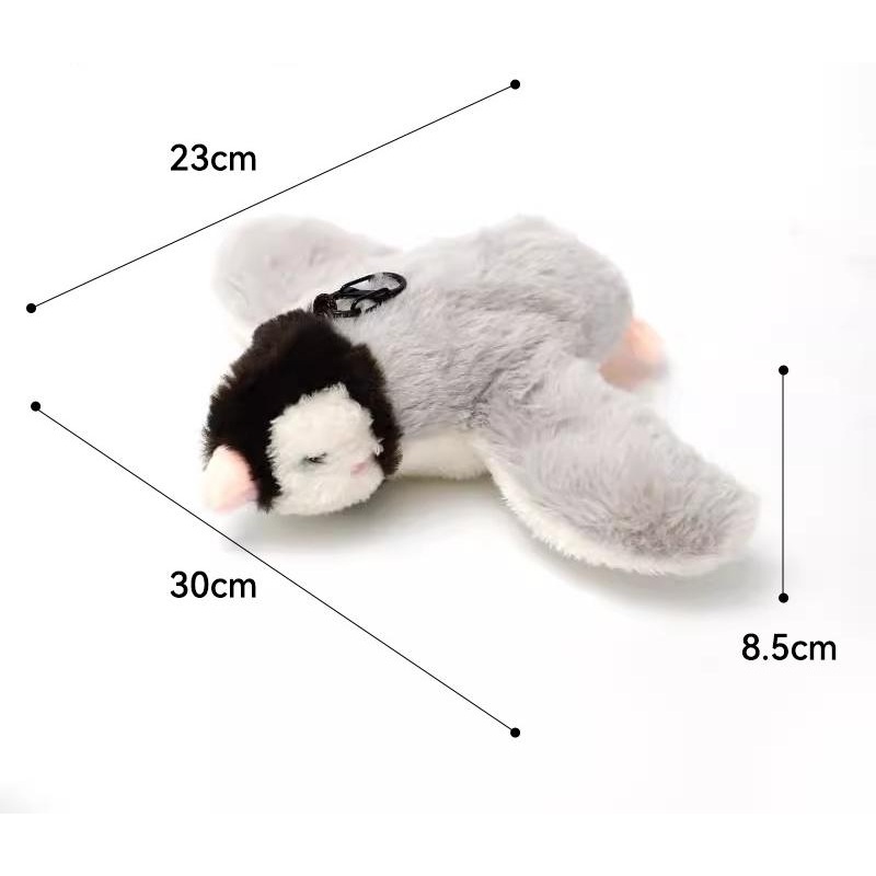 Interactive Flapping Wing Bird Toy for Cats & Dogs,Motion Activated with Sound(Milo Gray Penguin)