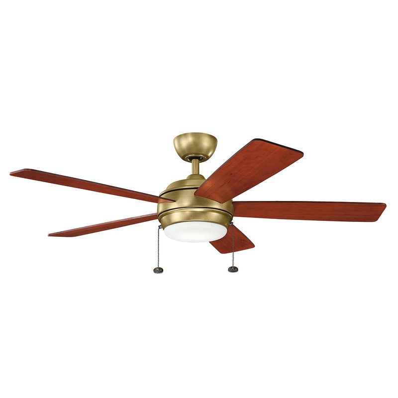 Kichler 330174NBR 52″ Ceiling Fan, Natural Brass