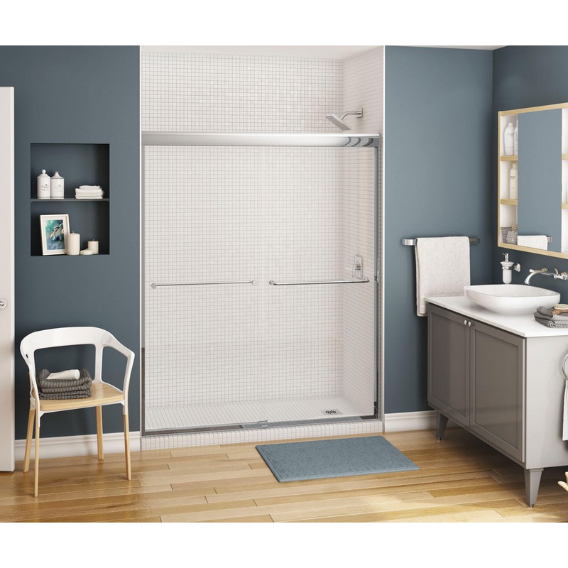 MAAX 134665-900-084-000 Kameleon SC 55-59 x 71 in. 6 mm Bypass Shower Door for Alcove Installation with Clear glass in Chrome