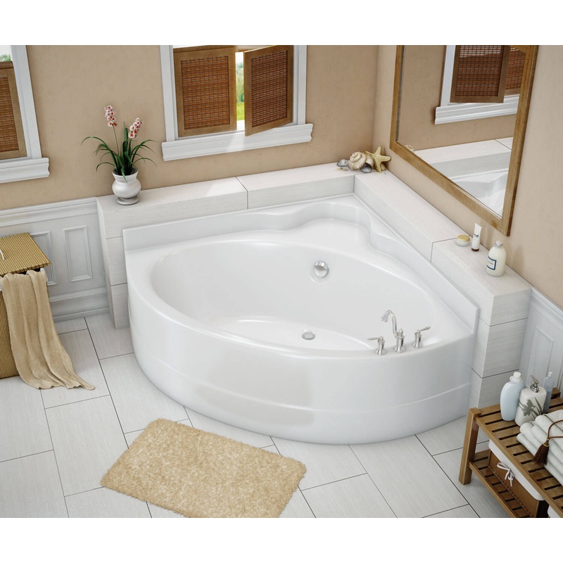 MAAX 140111-003-002 VO5050 5 FT AcrylX Corner Center Drain Whirlpool Bathtub in White