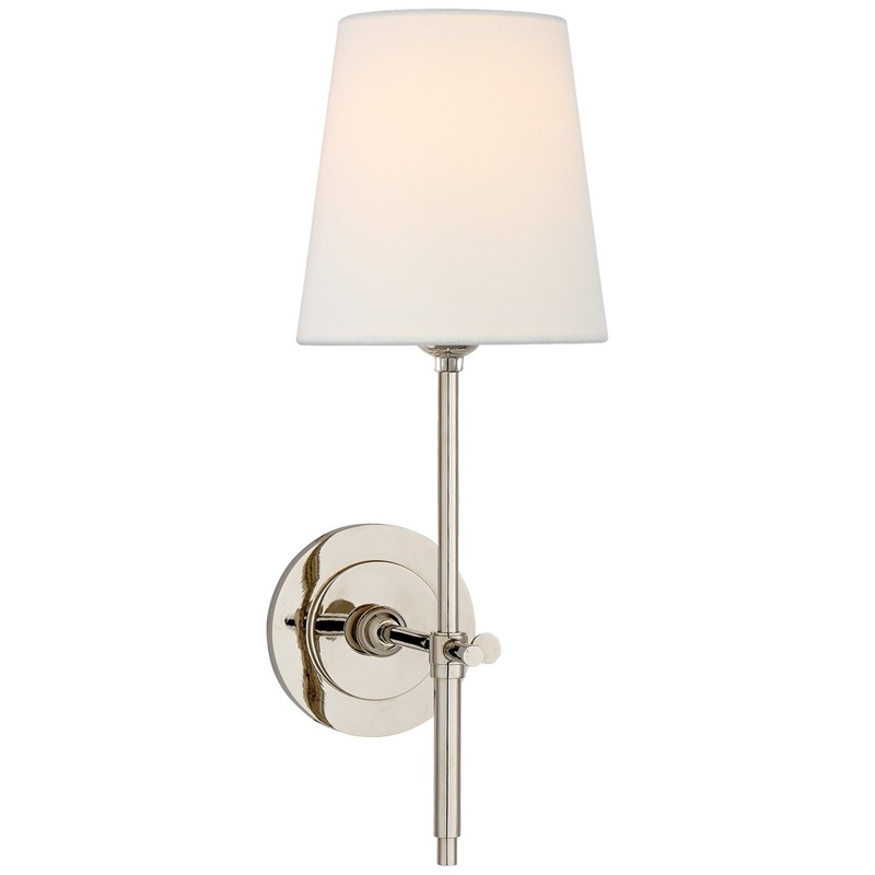 One Light Wall Sconce from the Bryant Collection in Polished Nickel Finish by Visual Comfort Signature