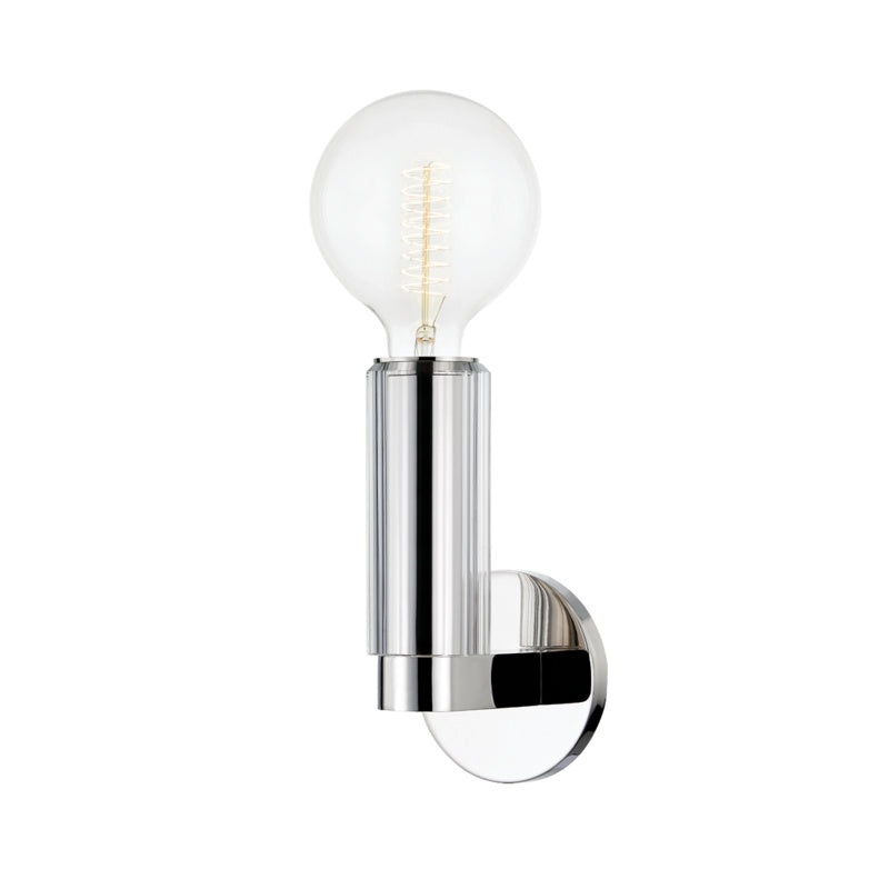 One Light Wall Sconce from the Gilbert Collection in Polished Nickel Finish by Hudson Valley
