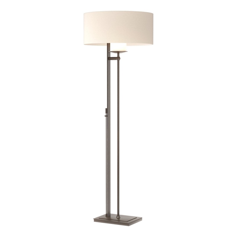 Rook Floor Lamp Oil Rubbed Bronze Flax Shade (SE)