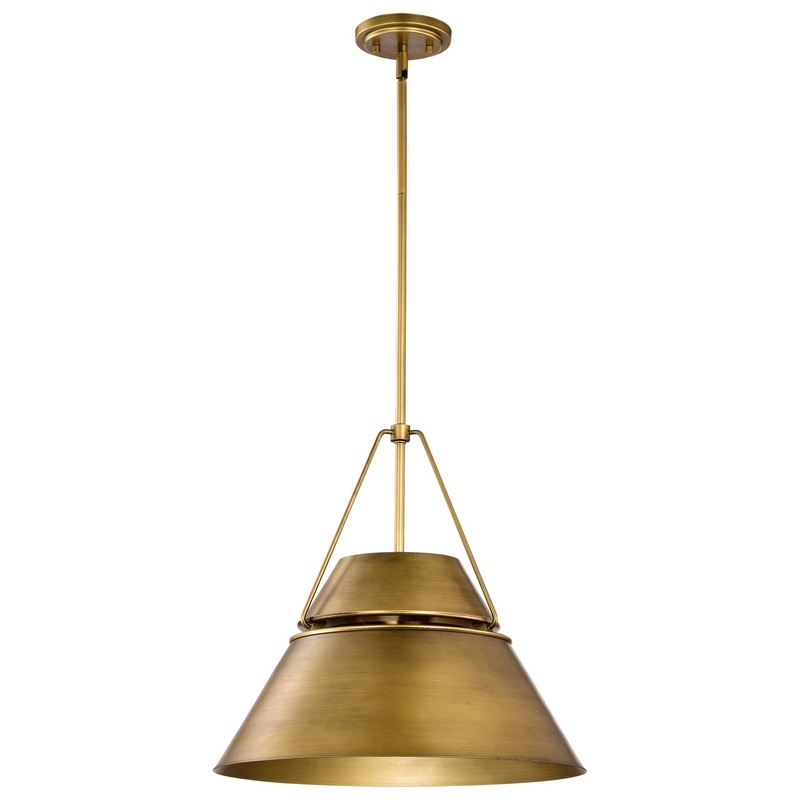 Three Light Pendant from the Adina Collection in Natural Brass Finish by Nuvo Lighting