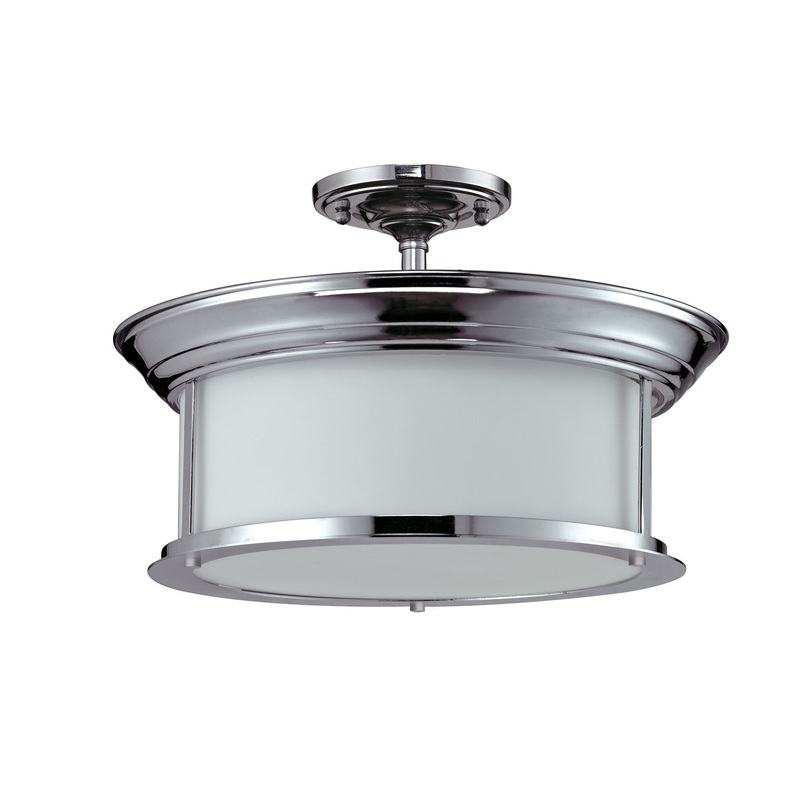 Three Light Semi Flush Mount from the Sonna Collection in Chrome Finish by Z-Lite