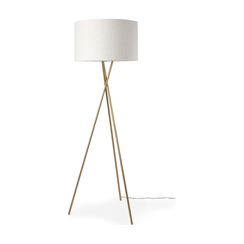 Ambrose Floor Lamp Gold Metal | Cream Shade