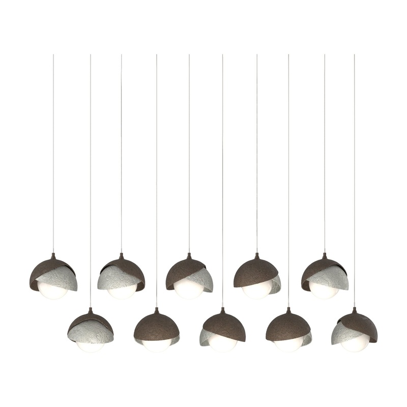 Brooklyn 10-Light Double Shade Pendant Bronze Sterling