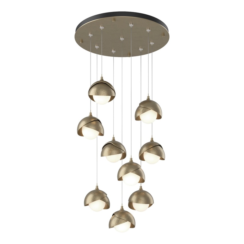 Brooklyn 9-Light Double Shade Pendant Soft Gold Soft Gold