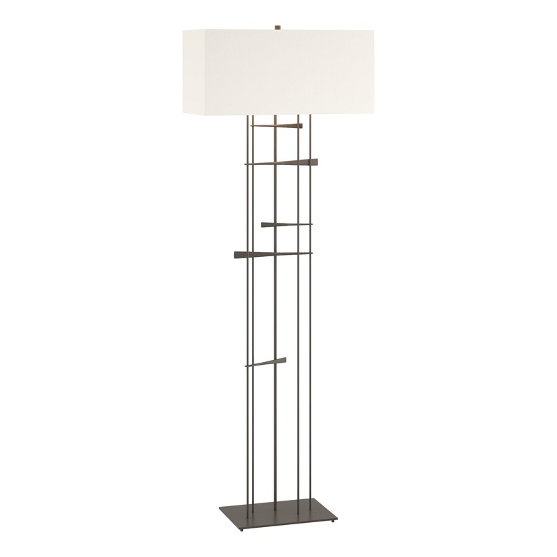 Cavaletti Floor Lamp Dark Smoke Natural Anna Shade (SF)