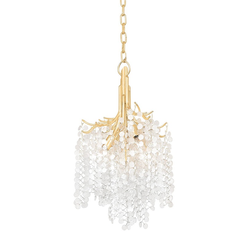 Corbett Lighting 350-15-GL Genoa Five Light Chandelier Gold Leaf