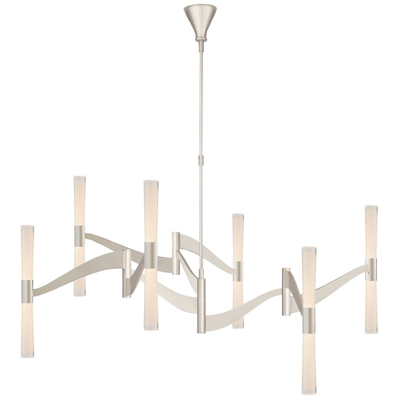 LED Chandelier from the Brenta Collection in Polished Nickel Finish by Visual Comfort Signature
