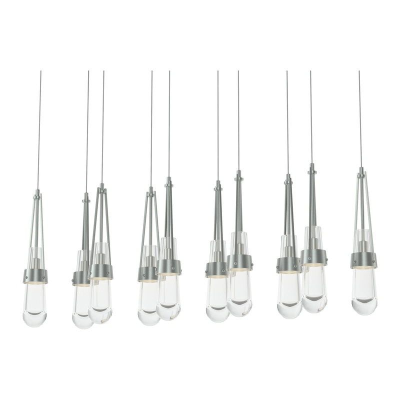 Link 10-Light Clear Glass Pendant Vintage Platinum