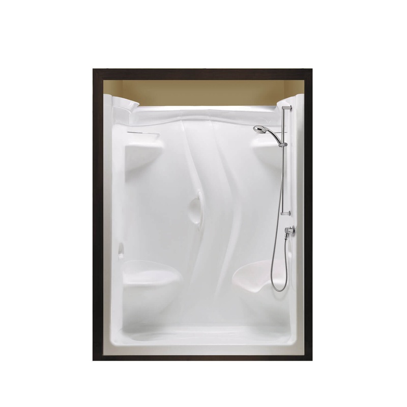 MAAX 101142-000-001-113 Stamina 60-II 60 x 36 Acrylic Alcove Right-Hand Drain Two-Piece Shower in White