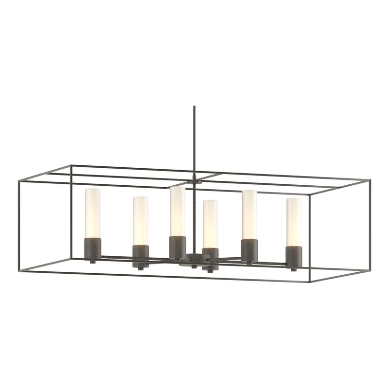 Portico Pendant Natural Iron Dark Smoke Opal Glass (GG)