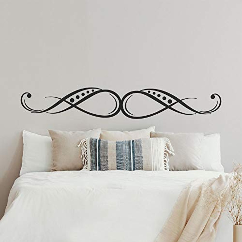 T-MK374 – Adesivi per testiera del letto, 32 x 190 cm, colore: Nero